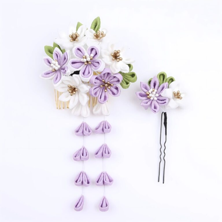 Kanzashi japonais beige