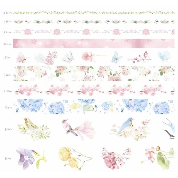 Papier Washi Rouleau​ Pastel Botanique