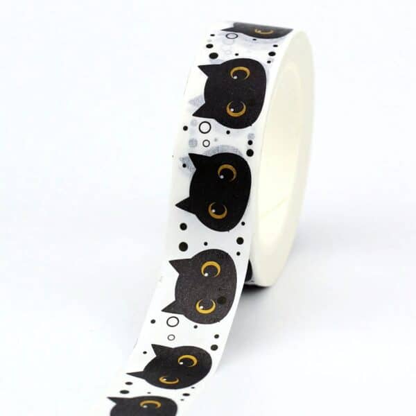 Papier Washi Autocollant​ Chat Noir