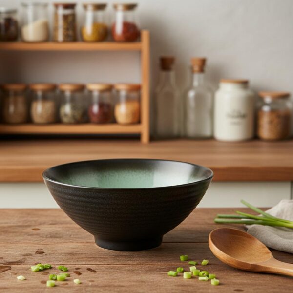 Bol de Nouilles Ramen Noir et Vert