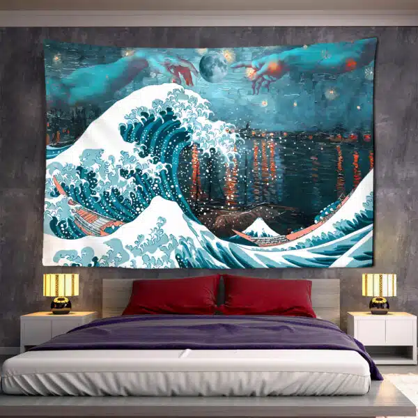 Tenture Murale Salon la Grande Vague