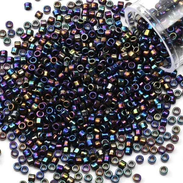 Perles Japonaises en Verre​ 11/0 Métal Mix Foncé (Ø 2 mm)