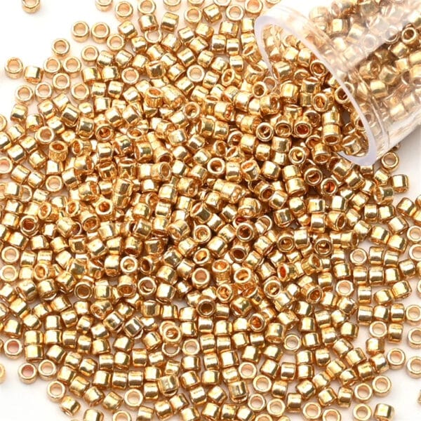 Perles Japonaises en Verre 11/0 Métal Or (Ø 2 mm)
