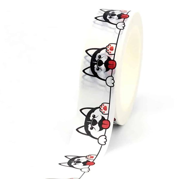 Papier washi autocollant chien husky sibérien