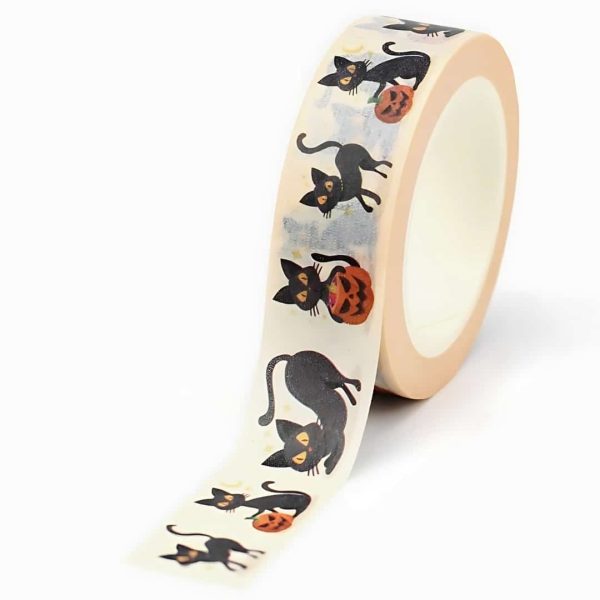 Papier washi autocollant​ chat halloween