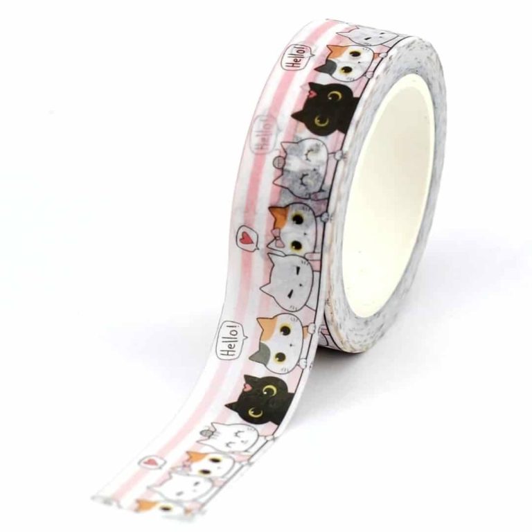 Papier washi autocollant​ chat japonais