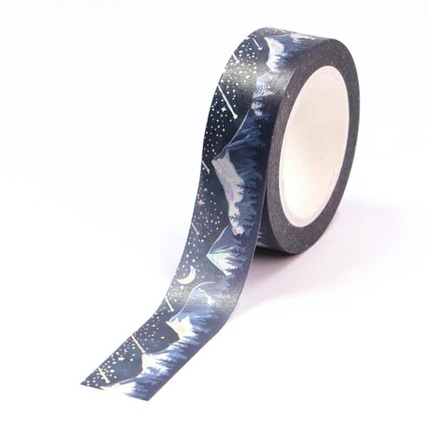 Papier Washi Adhésif Montagnes Bleues