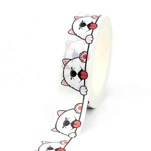 Papier washi autocollant chien samoyède