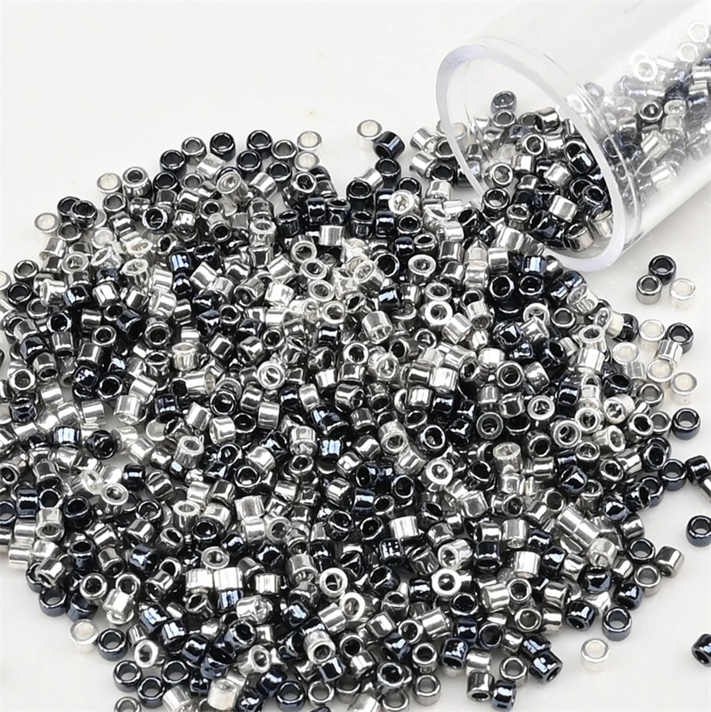 Perles japonaises en verre​ 11/0 métal mix argenté (ø 2 mm)