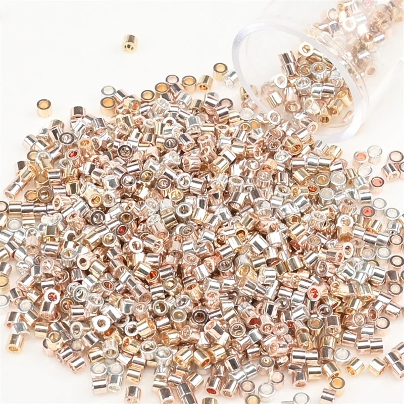 Perles japonaises en verre​ 11/0 métal mix doré (ø 2 mm)