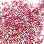 Perles japonaises en verre​ 11/0 métal mix rouge (ø 2 mm)