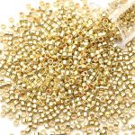 Perles japonaises en verre​ 11/0 métal or clair (ø 2 mm)