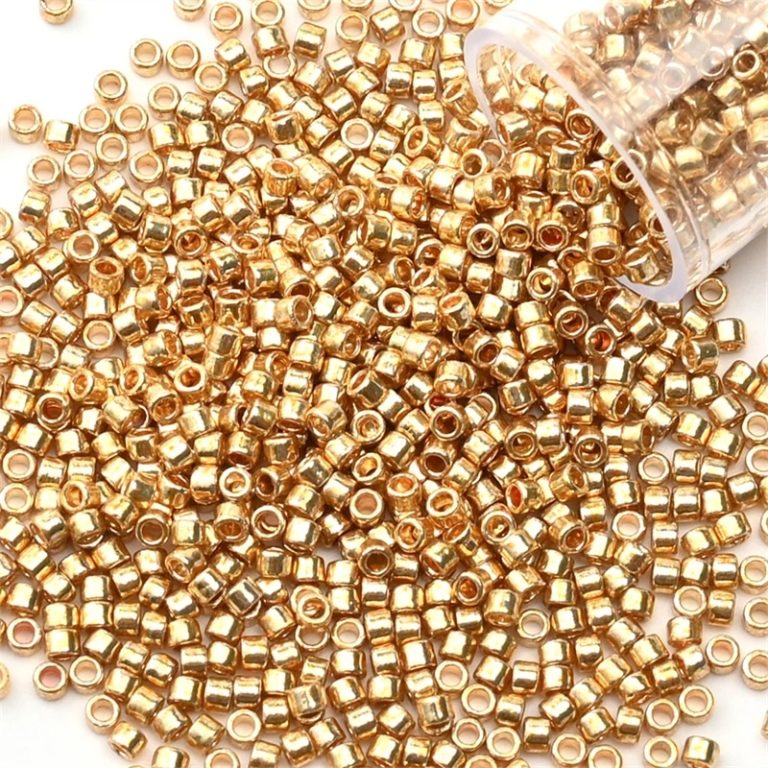 Perles japonaises en verre​ 11/0 métal or (ø 2 mm)
