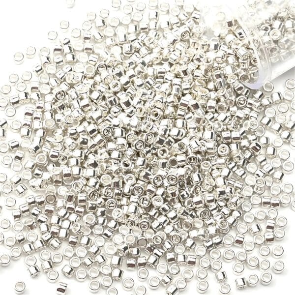 Perles Japonaises en Verre​ 11/0 Métal Argenté (Ø 2 mm)