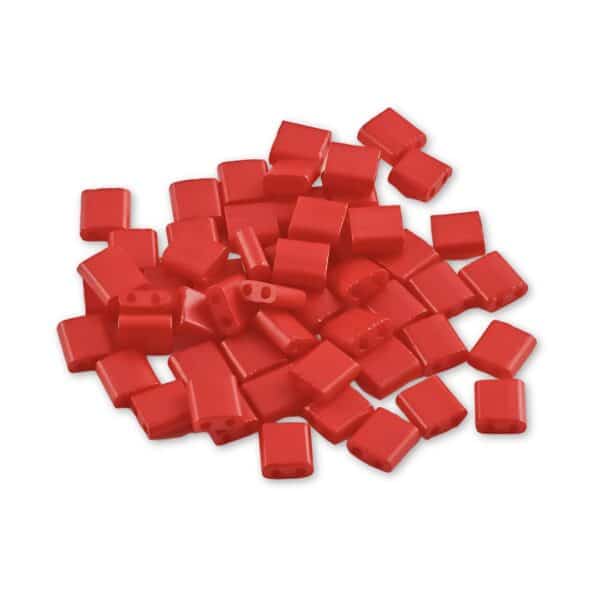 Perles Plates Japonaises Rouge Éclatant (5x5x2 mm)