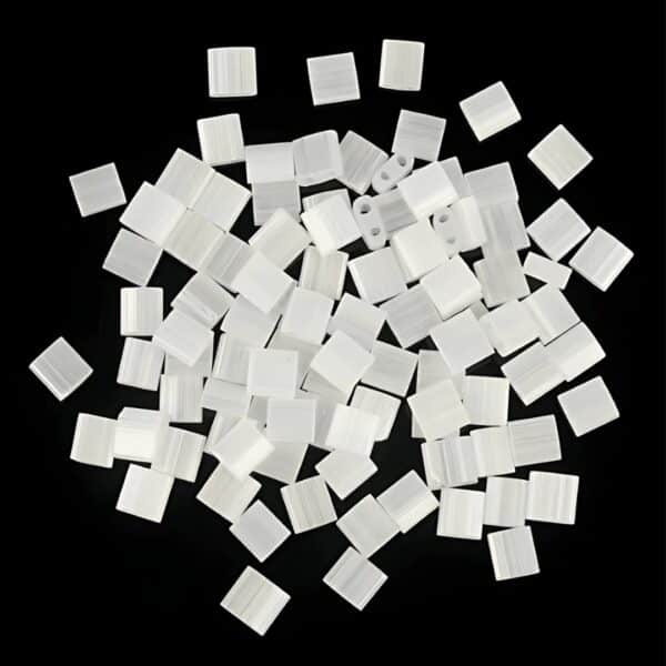 Perles Plates Japonaises Blanches (5x5x2 mm)