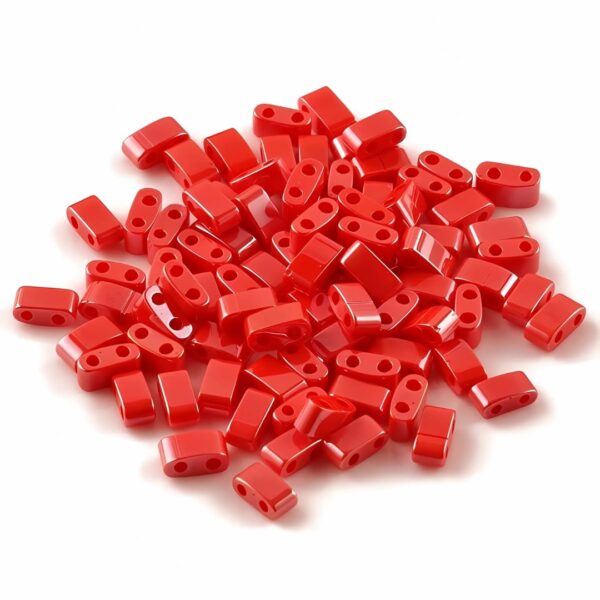 Perle Japonaise Plate​ Rouge Vif (5x2x2 mm)