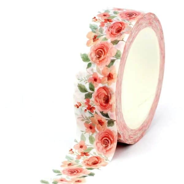 Ruban Washi Roses Délicates