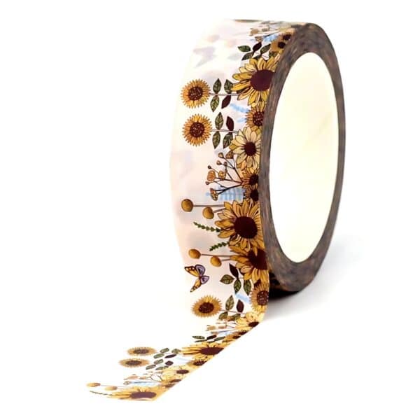 Ruban Adhésif Washi Tournesols en Fleur