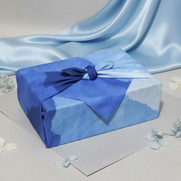 Emballage Cadeau Tissu Dégradé Bleu