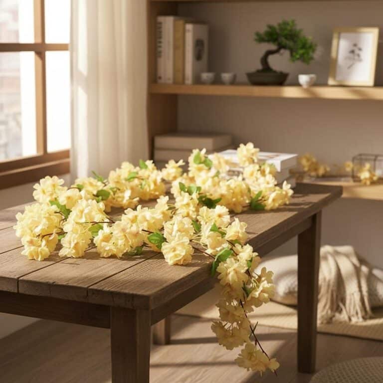 girlande Fleur de Cerisier Artificielle Jaune - picture 1