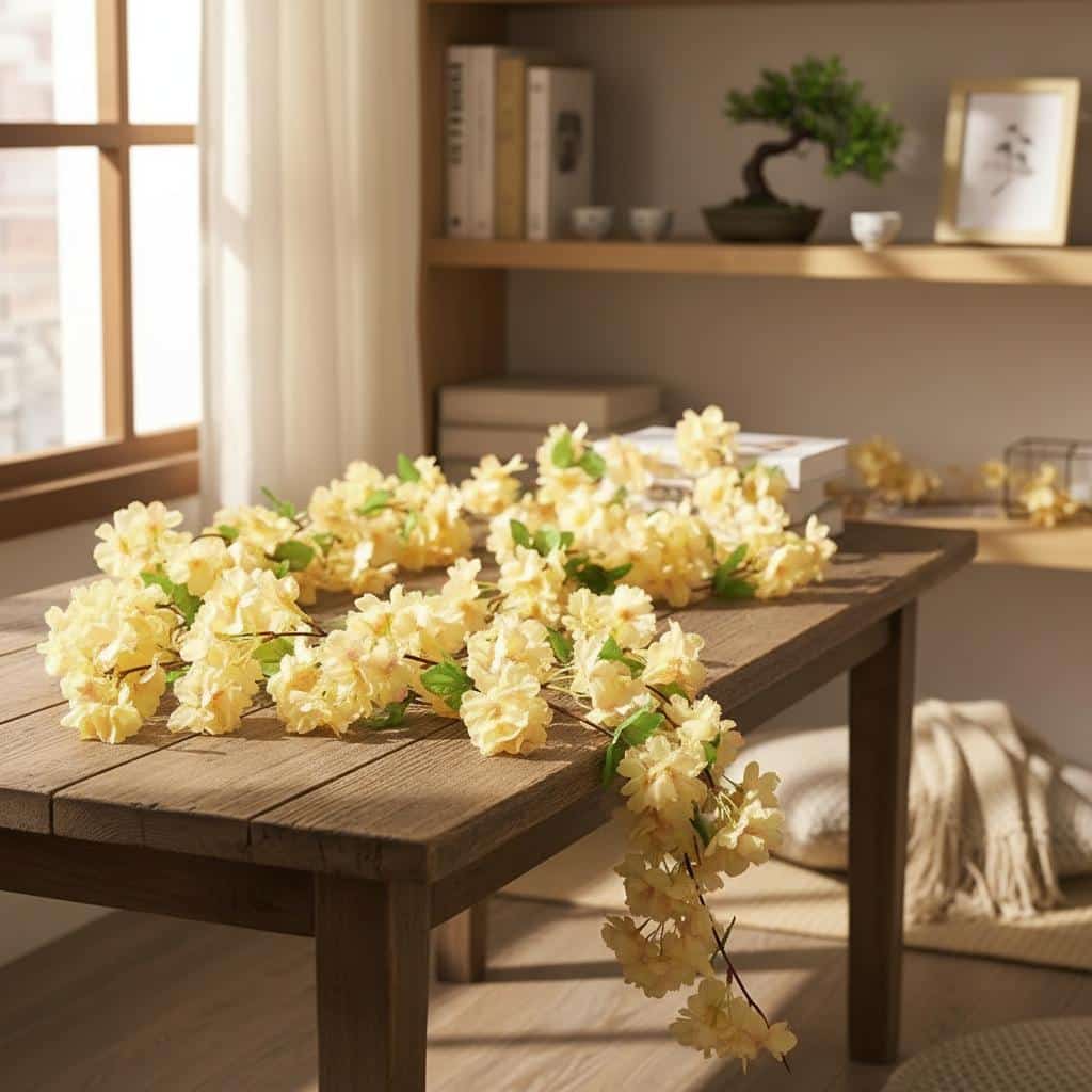 girlande Fleur de Cerisier Artificielle Jaune - picture 1