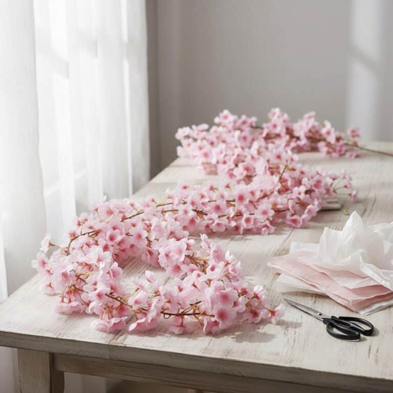girlande Fleur de Cerisier Japonais Artificiel Rose Doux – picture 1