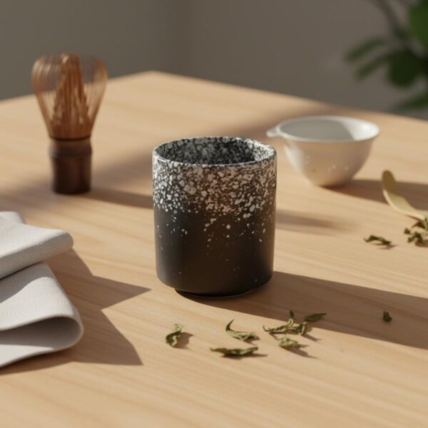 Tasse à Thé Japonaise Éclats Blancs