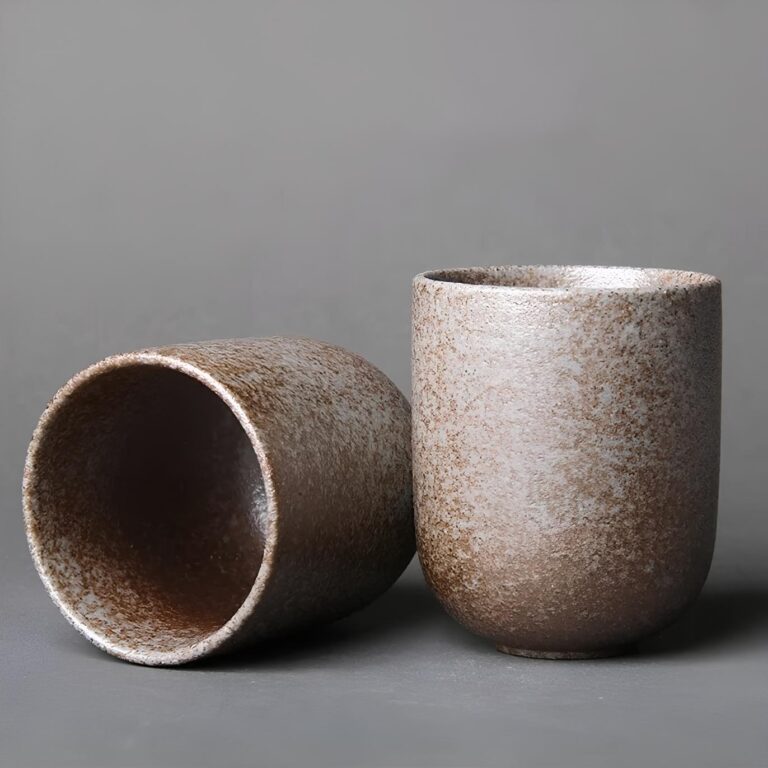 Tasse céramique japonaise​ beige granulée