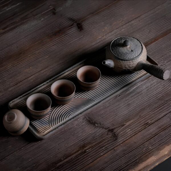 Service à Thé Japonais Ancien avec 4 Tasses