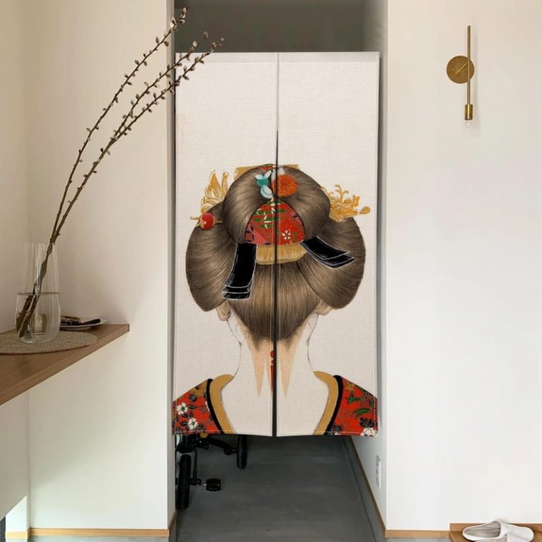 Noren en lin​ chignon japonais