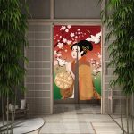 Noren japonais lin​ printemps japonais