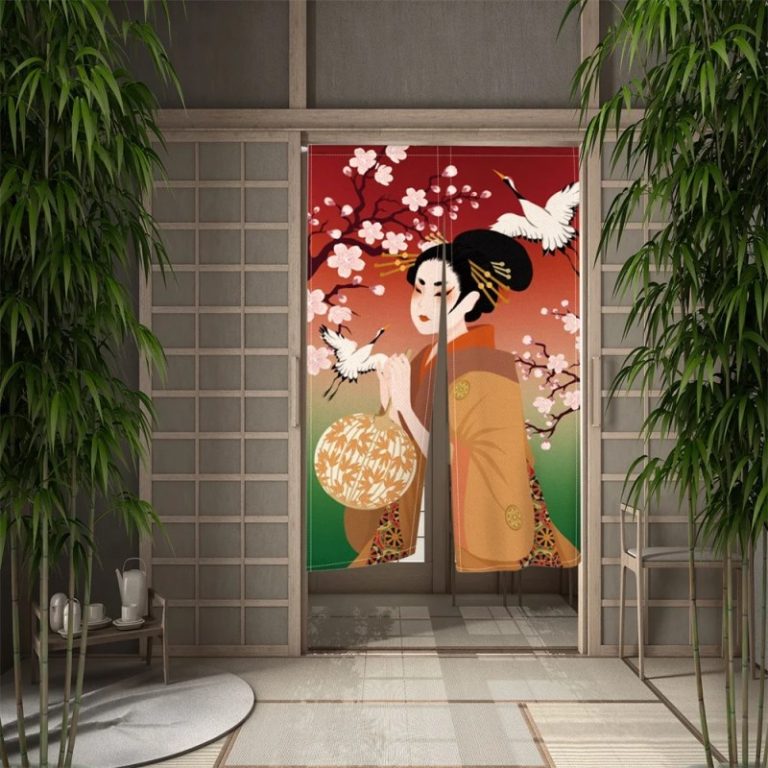 Noren japonais lin​ printemps japonais