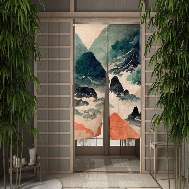 Noren japonais long brume douce