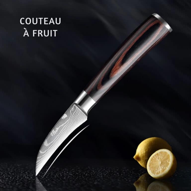 Couteau à fruit japonais acier inoxydable | manche brun 3''
