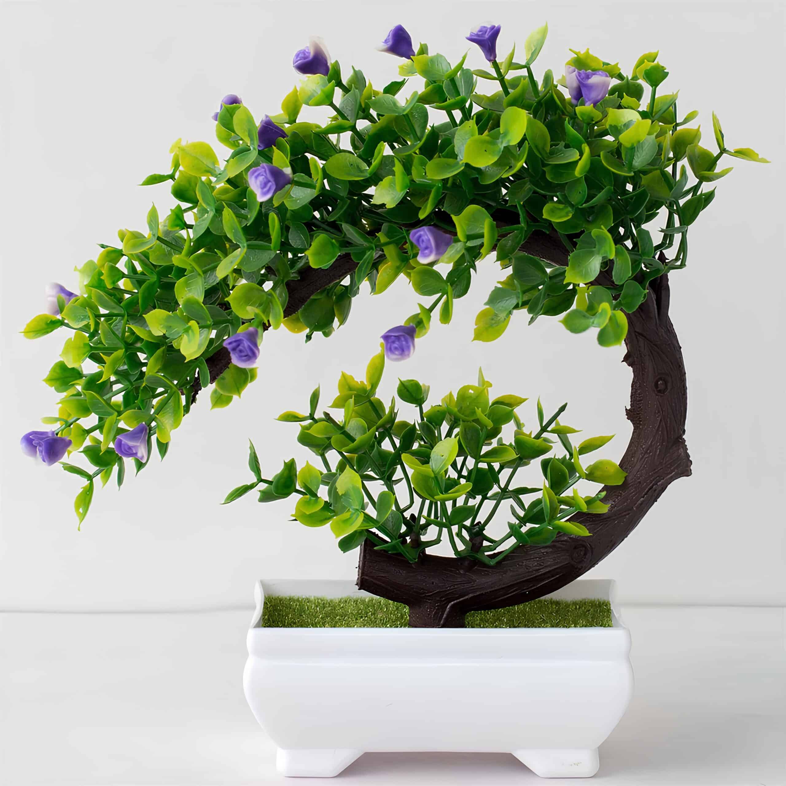 Bonsai artificiel botanic​​​​​ fleurs violettes - 20 cm