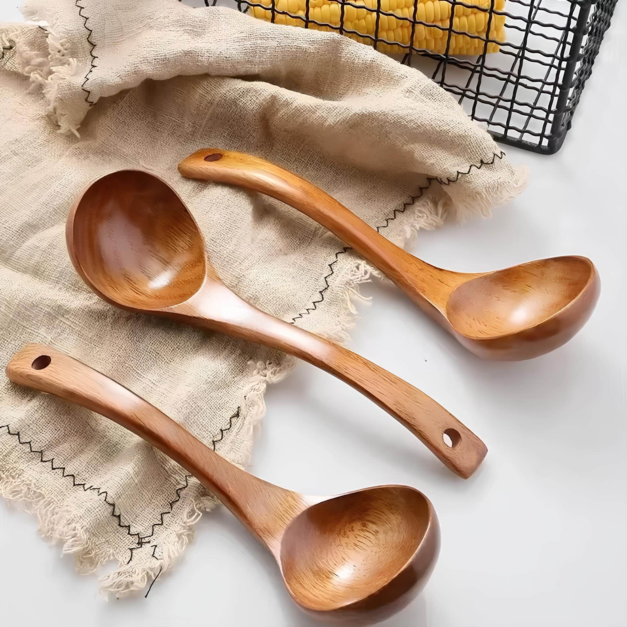 Cuillère à soupe japonaise en bois foncé 12