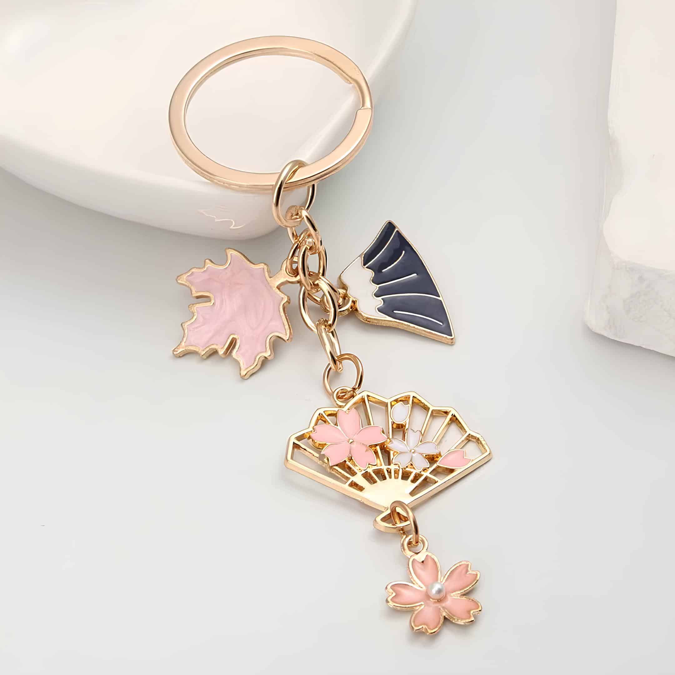 Porte clé Mont Fuji et Fleur de Cerisier Japonais 3
