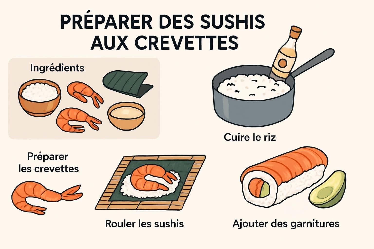 Recette de sushi au crevette