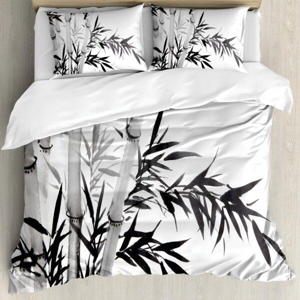 Housse de couette imprimé japonais motif de bambou