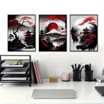 Peinture de Paysage Naturel Japonais 3 Pièces 4