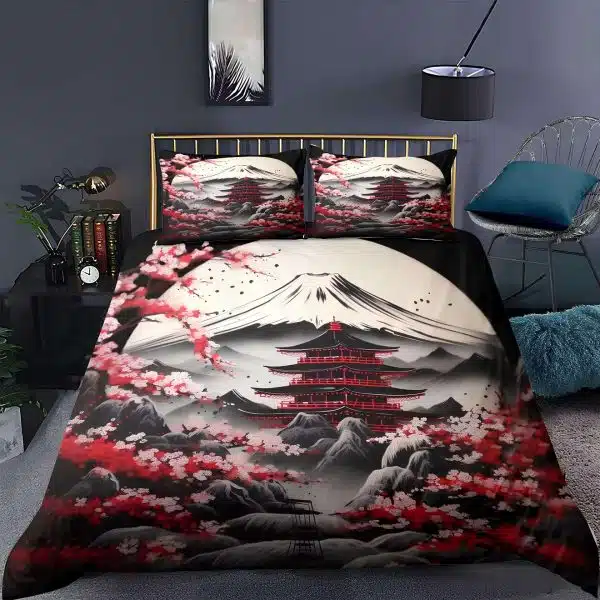 Dessus de lit japonais Mont Fuji