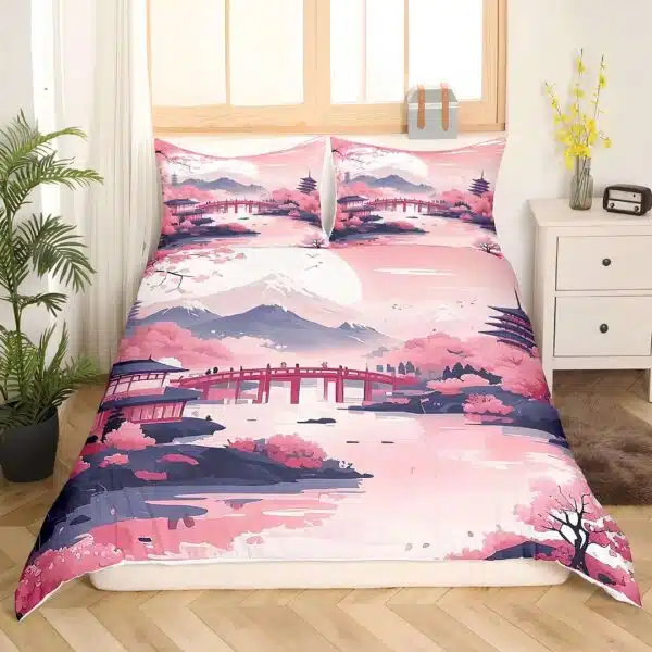 Drap japonais paysages traditionnels