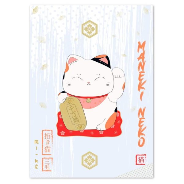 Toile tendue chat Maneki Neko