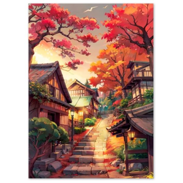 Peinture traditionnelle japonaise érables d'automne