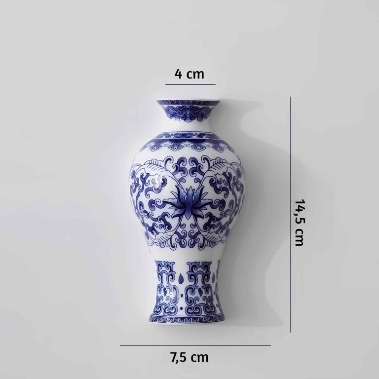 Vase Japonais Bleu et Blanc Mural 5