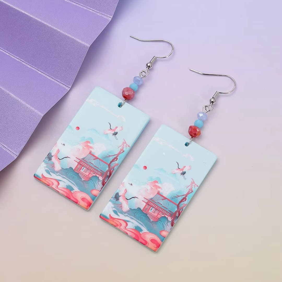 Boucle D'oreille Grue Japonaise 2