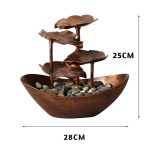 Fontaine D'intérieur zen en Métal aux Feuilles de Lotus Superposées 7