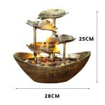 Fontaine D'intérieur zen en Métal aux Feuilles de Lotus Superposées 8