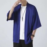 Veste Kimono Homme Coupe Décontractée Manches Amples 2